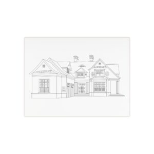 Custom Ceramic Photo Tile — Custom Architectural House Sketch Keepsake