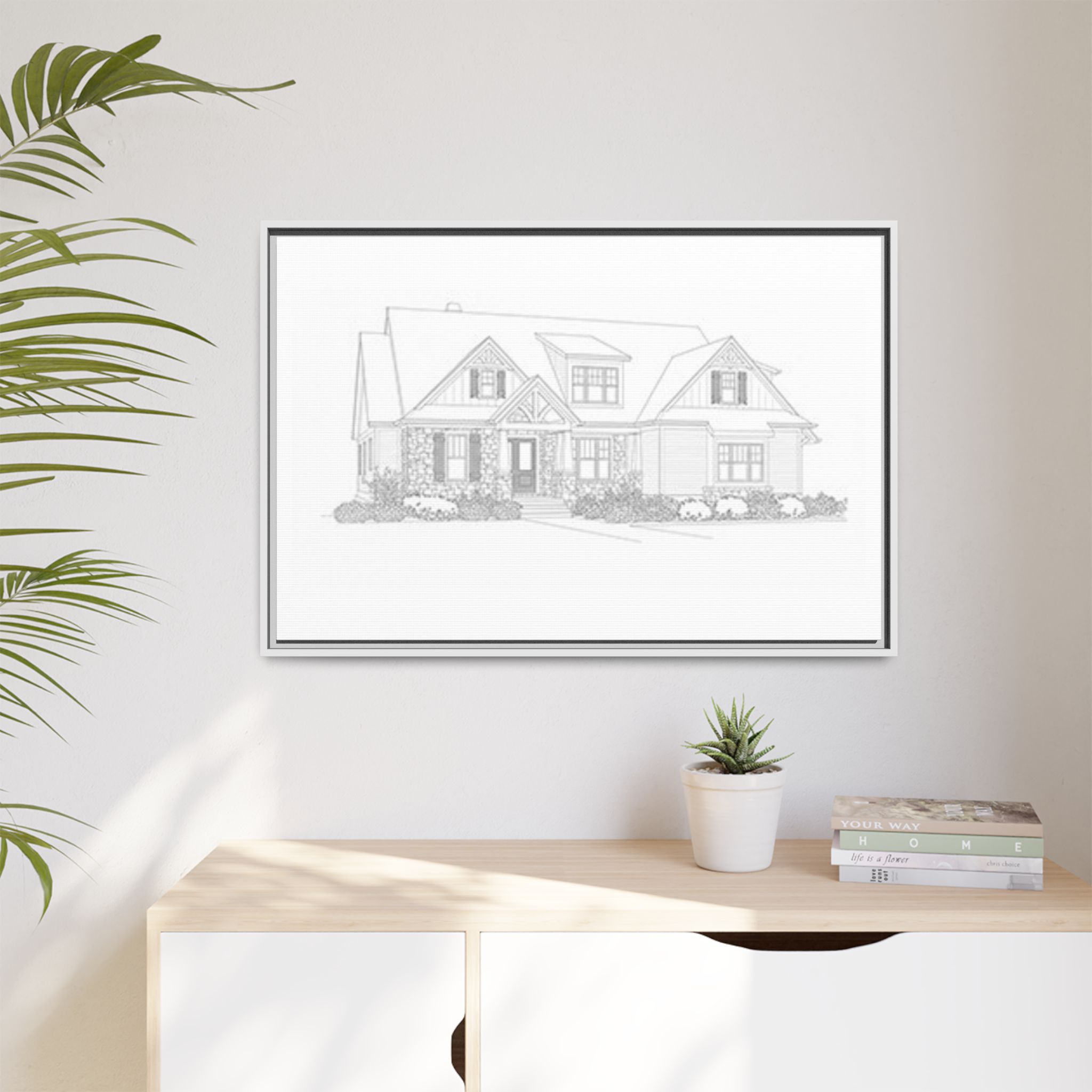 Custom Framed Matte Canvas House Sketch — Architectural Wall Art - Image 9