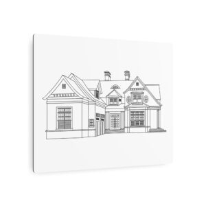 Custom Home Line-Art Metal Sign — Modern Wall Decor
