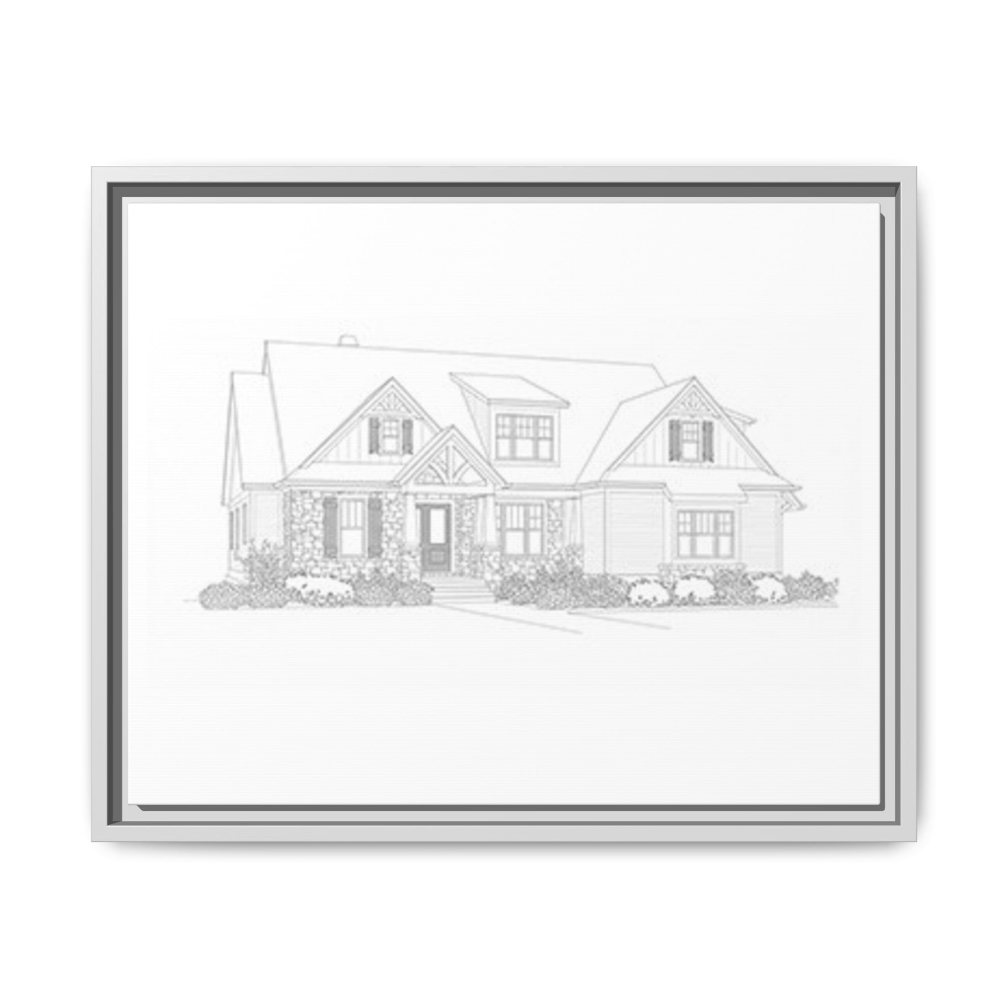Custom Framed Matte Canvas House Sketch — Architectural Wall Art - Image 6