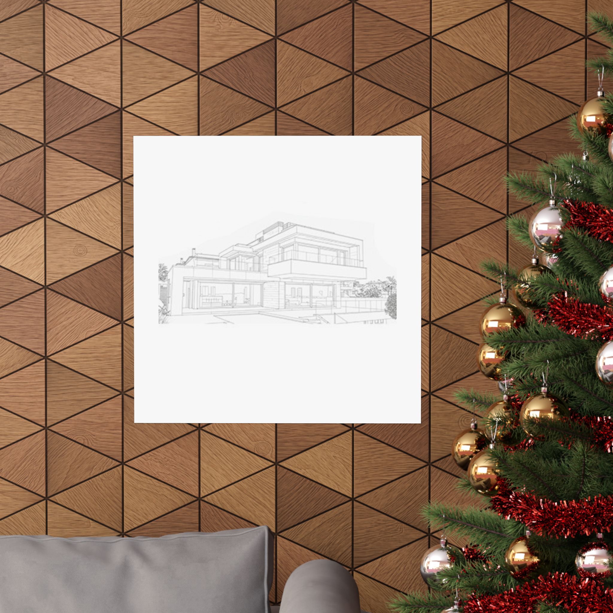 Custom Matte Horizontal Poster — Minimal Architectural Line Drawing Print - Image 2