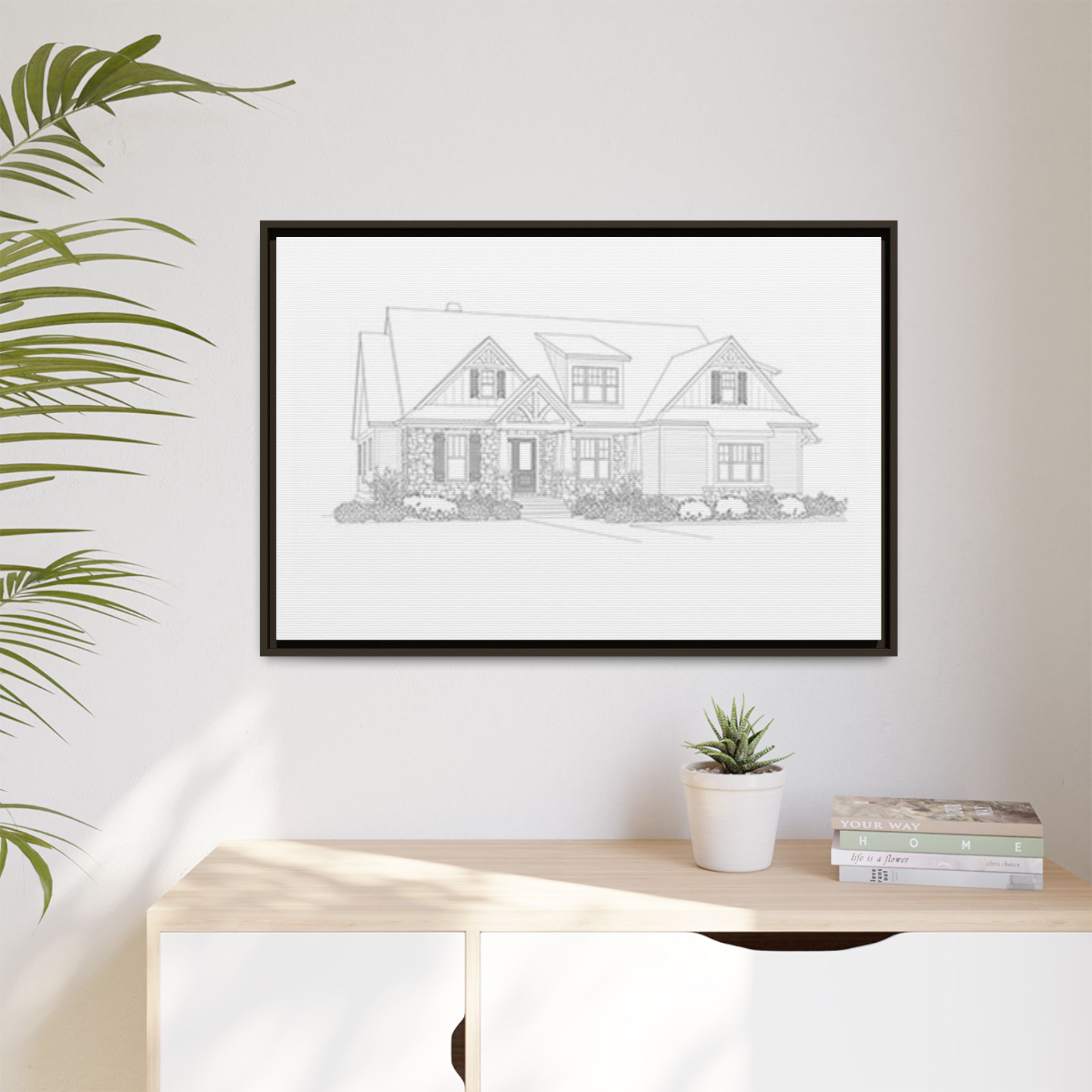 Custom Framed Matte Canvas House Sketch — Architectural Wall Art - Image 8