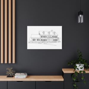 Custom Home Line Art — Matte Stretched Canvas