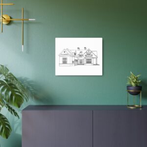 Custom Home Line Art Metal Sign